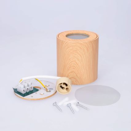 BRILAGI - Akcentinis vonios šviestuvas MIA 1xGU10/30W/230V 84x80 mm ąžuolo dekoras IP44