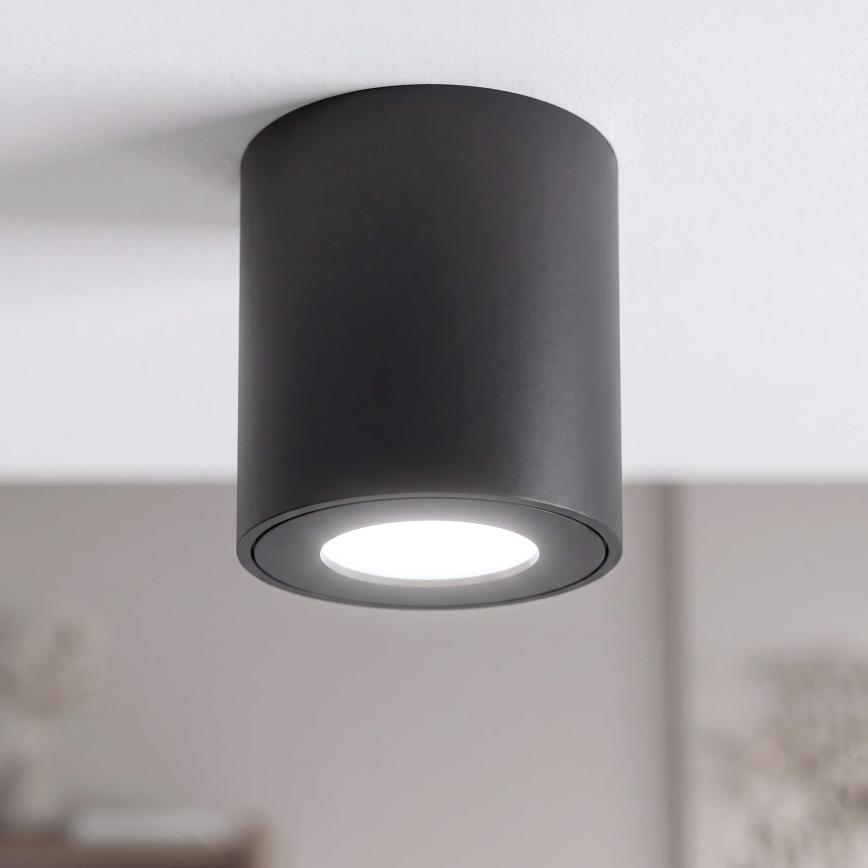 BRILAGI - Akcentinis vonios šviestuvas MIA 1xGU10/30W/230V 84x80 mm juoda IP54