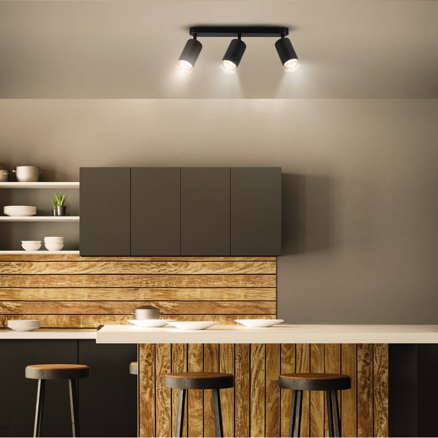Brilagi - Akcentinis vonios šviestuvas SELE 3xGU10/30W/230V IP44 juoda
