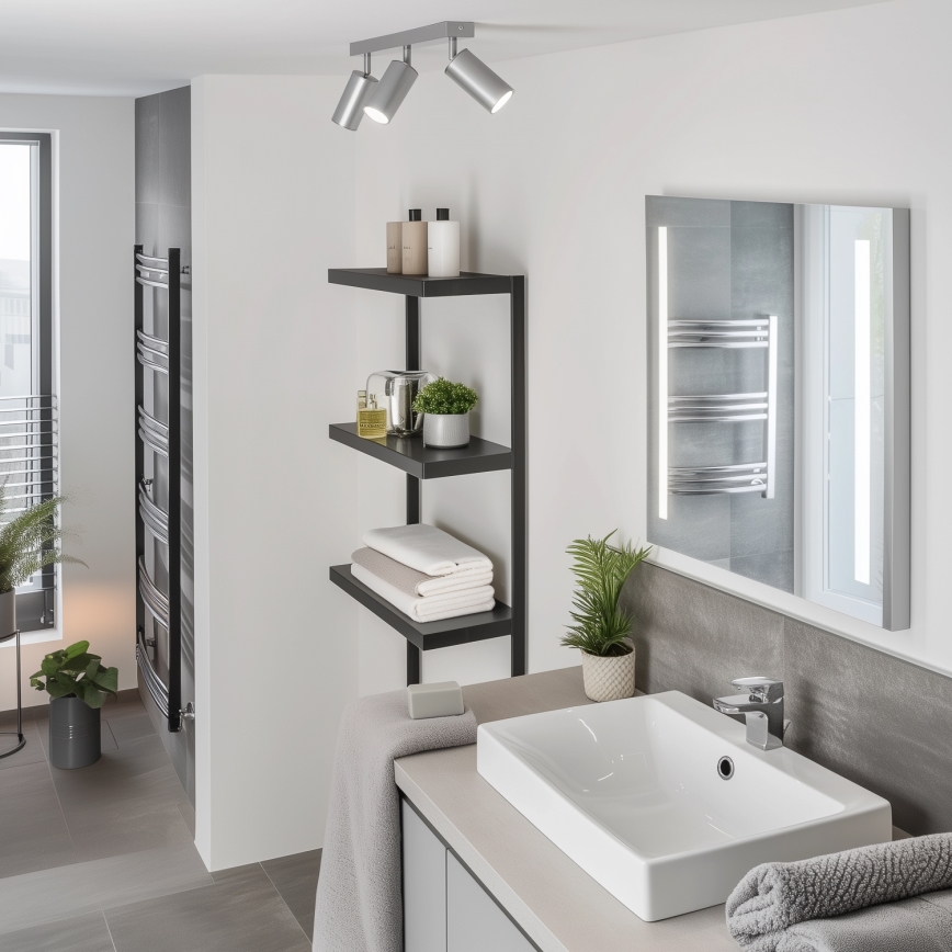 Brilagi - Akcentinis vonios šviestuvas SELE 3xGU10/30W/230V IP44 sidabras
