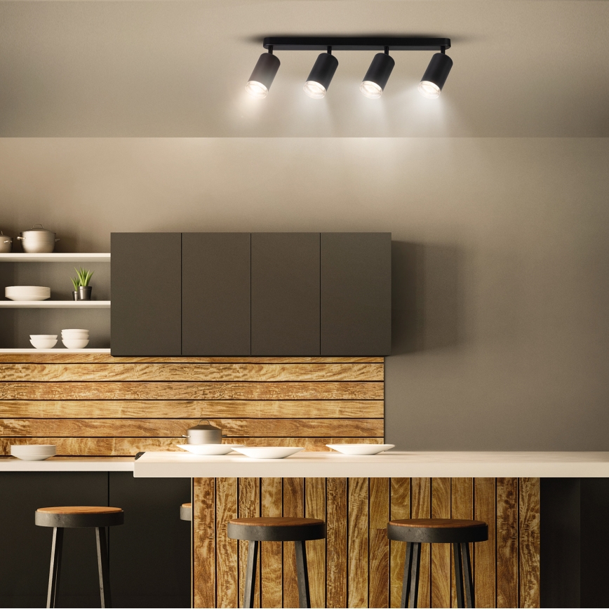 Brilagi - Akcentinis vonios šviestuvas SELE 4xGU10/30W/230V IP44 juoda