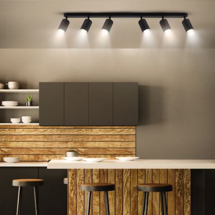Brilagi - Akcentinis vonios šviestuvas SELE 6xGU10/30W/230V IP44 juoda