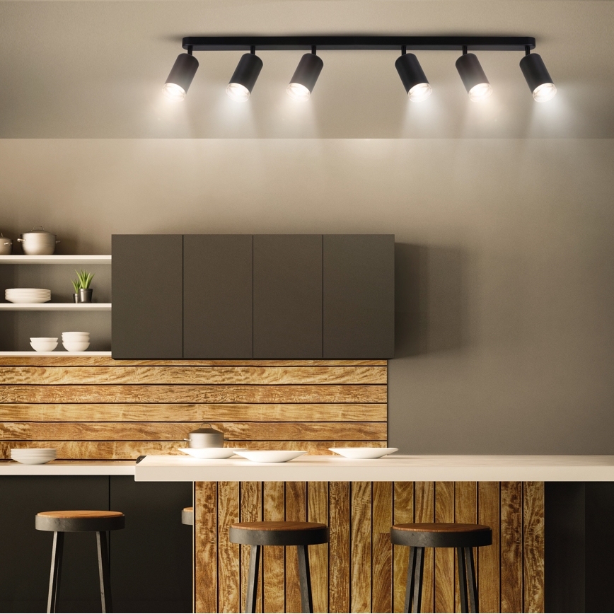 Brilagi - Akcentinis vonios šviestuvas SELE 6xGU10/30W/230V IP44 juoda