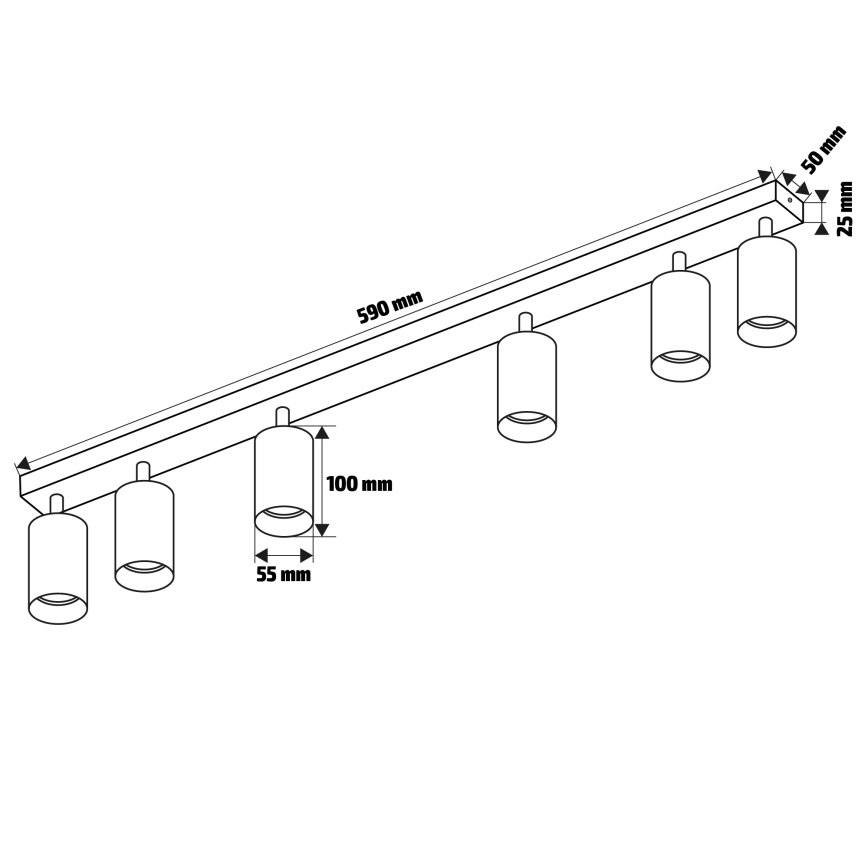 Brilagi - Akcentinis vonios šviestuvas SELE 6xGU10/30W/230V IP44 sidabras