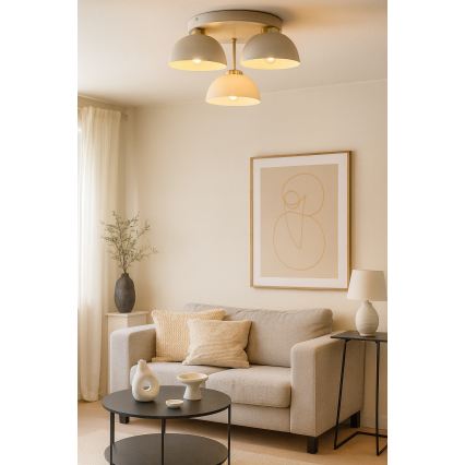 Brilagi - Ant lubų montuojama liustra 3xE27/60W/230V smėlinė/auksinė