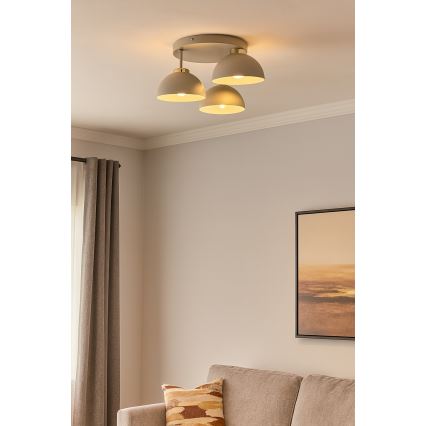 Brilagi - Ant lubų montuojama liustra MOON 3xE27/60W/230V smėlinė/auksinė