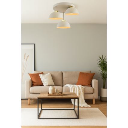 Brilagi - Ant lubų montuojama liustra MOON 3xE27/60W/230V smėlinė/auksinė