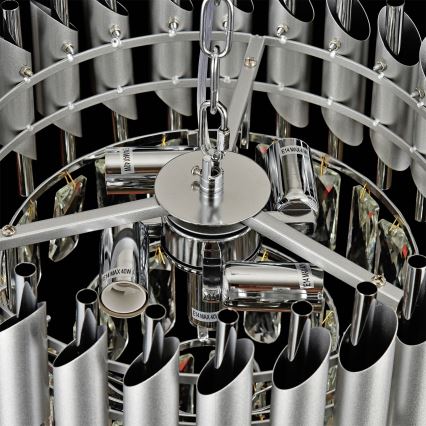 Brilagi - Ant lubų montuojamas šviestuvas ECLIPSE 5xE14/10W/230V, skersmuo 38 cm, sidabrinis