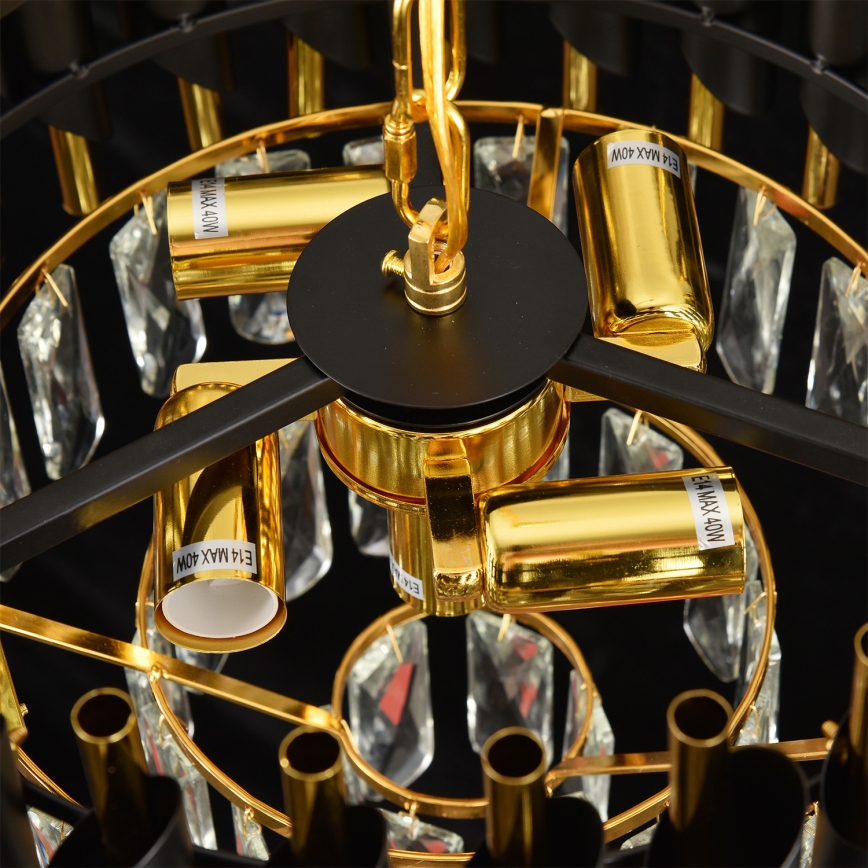 Brilagi - Ant lubų montuojamas šviestuvas ECLIPSE 5xE14/10W/230V Ø 38 cm juoda/auksinė