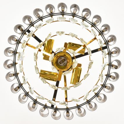 Brilagi - Ant lubų montuojamas šviestuvas ECLIPSE 5xE14/10W/230V Ø 38 cm juoda/auksinė