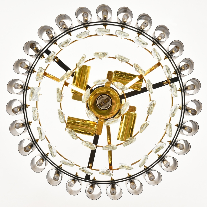 Brilagi - Ant lubų montuojamas šviestuvas ECLIPSE 5xE14/10W/230V Ø 38 cm juoda/auksinė