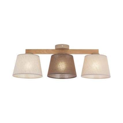 Brilagi - Ant lubų montuojamas šviestuvas LATTE 3xE27/15W/230V pušis/mišinys