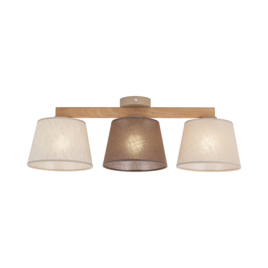 Brilagi - Ant lubų montuojamas šviestuvas LATTE 3xE27/15W/230V pušis/mišinys