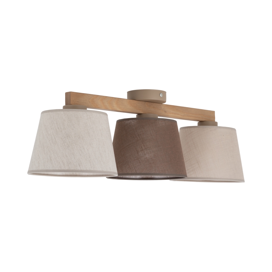 Brilagi - Ant lubų montuojamas šviestuvas LATTE 3xE27/15W/230V pušis/mišinys