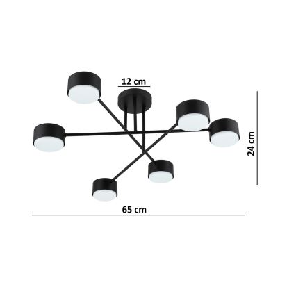 Brilagi - Ant lubų montuojamas šviestuvas MONO 6xGX53/12W/230V, juodas