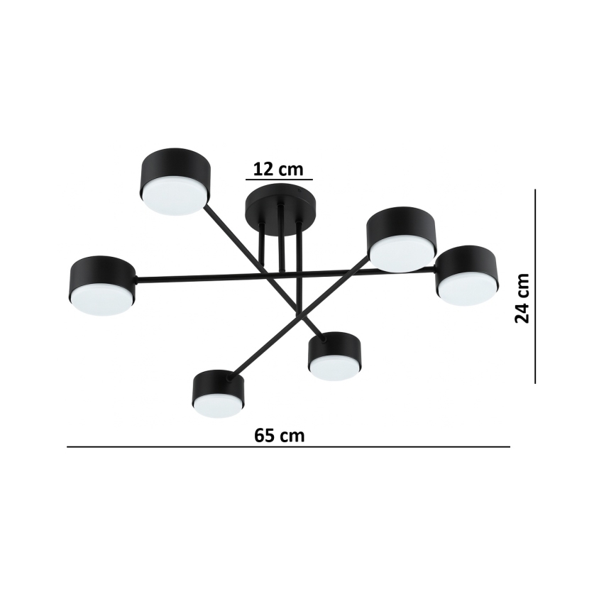 Brilagi - Ant lubų montuojamas šviestuvas MONO 6xGX53/12W/230V, juodas