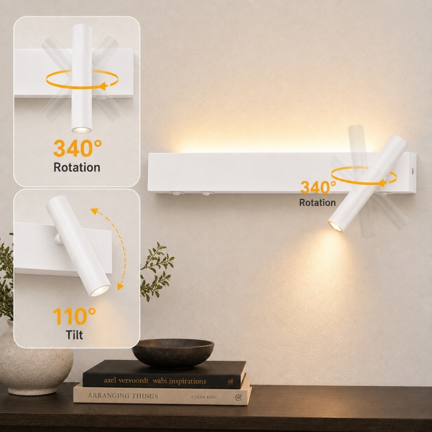 BRILAGI - ARLIX LED sieninis taškinis šviestuvas, LED 3W/230V + LED 7W, baltas, CRI 90