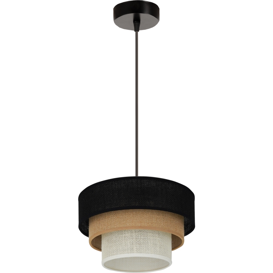 Brilagi - Pakabinamas šviestuvas ant laido ASPEN LUNETA 1xE27/15W/230V skersmuo 25 cm juoda/kreminė/šviesiai ruda