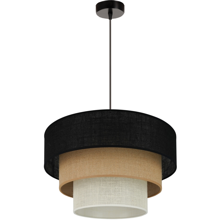 Brilagi - Pakabinamas šviestuvas ant laido ASPEN LUNETA 1xE27/15W/230V skersmuo 45 cm juoda/kreminė/šviesiai ruda