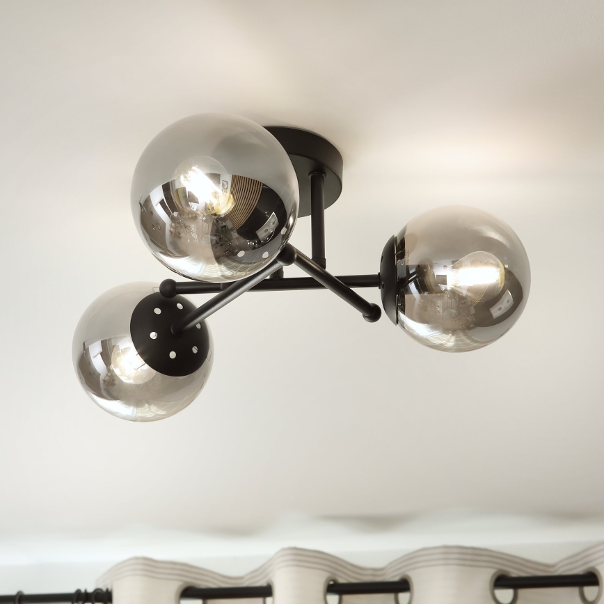 Brilagi - Atsarginis stiklas liustrai ir lempai MALIVA E14 Ø 13 cm, dūminis