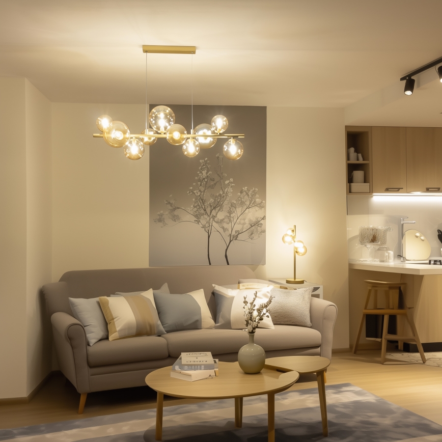 BRILAGI - Atsarginis stiklas liustrai, sieniniam šviestuvui ir lempai MISTEL, MILLA, skersmuo 15 cm, auksinės spalvos