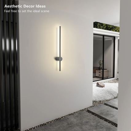 Brilagi - lauko sieninis šviestuvas AURA LED/12W/230V 4000K IP54 65 cm antracitas
