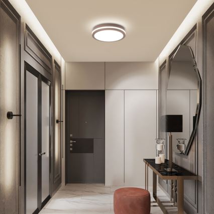 Brilagi - LED lauko šviestuvas su judesio davikliu BENE LED/24W/230V Ø 26 cm rudas IP54