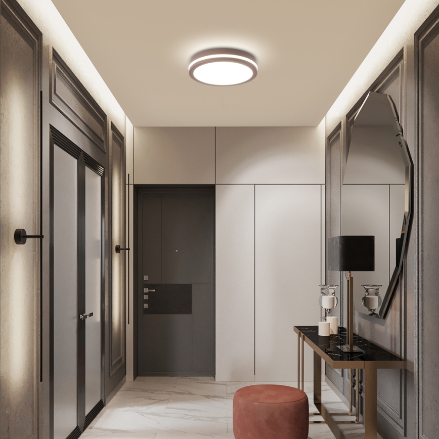 Brilagi - LED lauko šviestuvas su judesio davikliu BENE LED/24W/230V Ø 26 cm rudas IP54