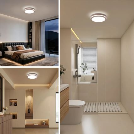 Brilagi - LED lauko šviestuvas su judesio davikliu BENE LED/24W/230V Ø 26 cm rudas IP54