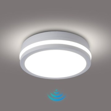 Brilagi - BENE lauko lubinis LED šviestuvas su judesio jutikliu LED/18W/230V, Ø 21,5 cm, baltas, IP54