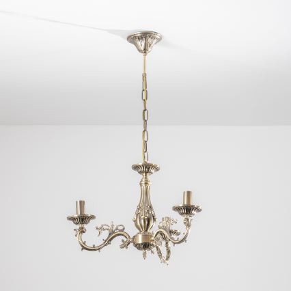 BRILAGI - CLASSIC sietynas ant grandinės 3xE14/10W/230V, žalvaris