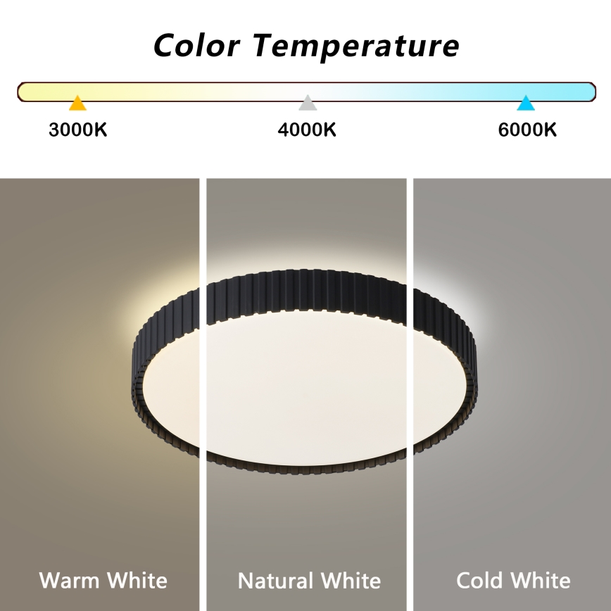 Brilagi - reguliuojamas LED lubinis šviestuvas CORVO LED/54W/230V 3000-6000K juodas skersmuo 40 cm + nuotolinis valdymas