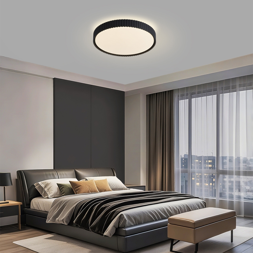 Brilagi - reguliuojamas LED lubinis šviestuvas CORVO LED/54W/230V 3000-6000K juodas skersmuo 40 cm + nuotolinis valdymas