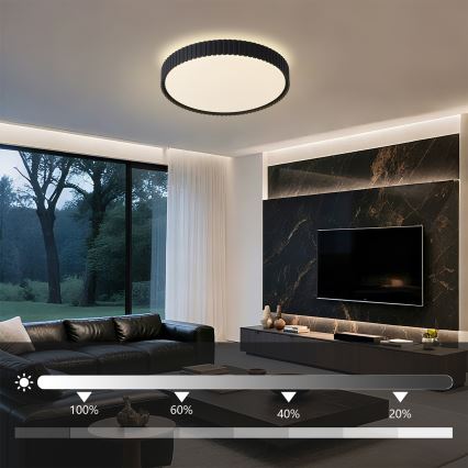 Brilagi - reguliuojamas LED lubinis šviestuvas CORVO LED/54W/230V 3000-6000K juodas skersmuo 40 cm + nuotolinis valdymas