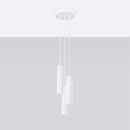 Brilagi - CRESTO pakabinamas šviestuvas su trosu 3xGU10/10W/230V, baltas