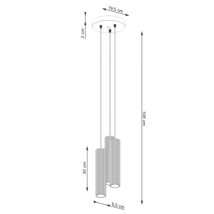 Brilagi - CRESTO pakabinamas šviestuvas su trosu 3xGU10/10W/230V, baltas