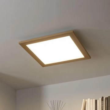 Brilagi - Dimeriu reguliuojamas LED lubinis šviestuvas SLIMFRAME WOOD LED/36W/230V 49,5x49,5 cm 3000-6000K ruda + nuotolinis valdymas