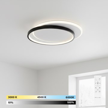 Brilagi - Dimeriu reguliuojamas LED lubų šviestuvas FLARE LED/48W/230V 3000-6000K 39,5x45 cm balta/juoda + nuotolinis valdymas