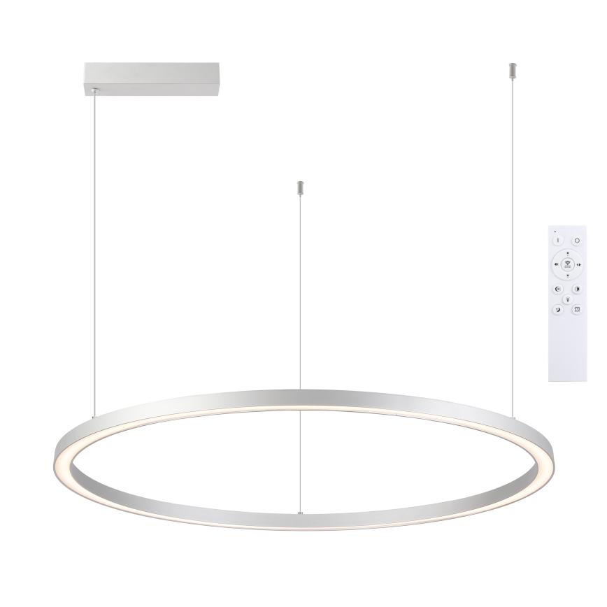 Brilagi - PORTOFINO dimeriuojama LED liustra ant lyno LED/98W/230V 3000-6000K sidabrinė + su nuotoliniu pulteliu