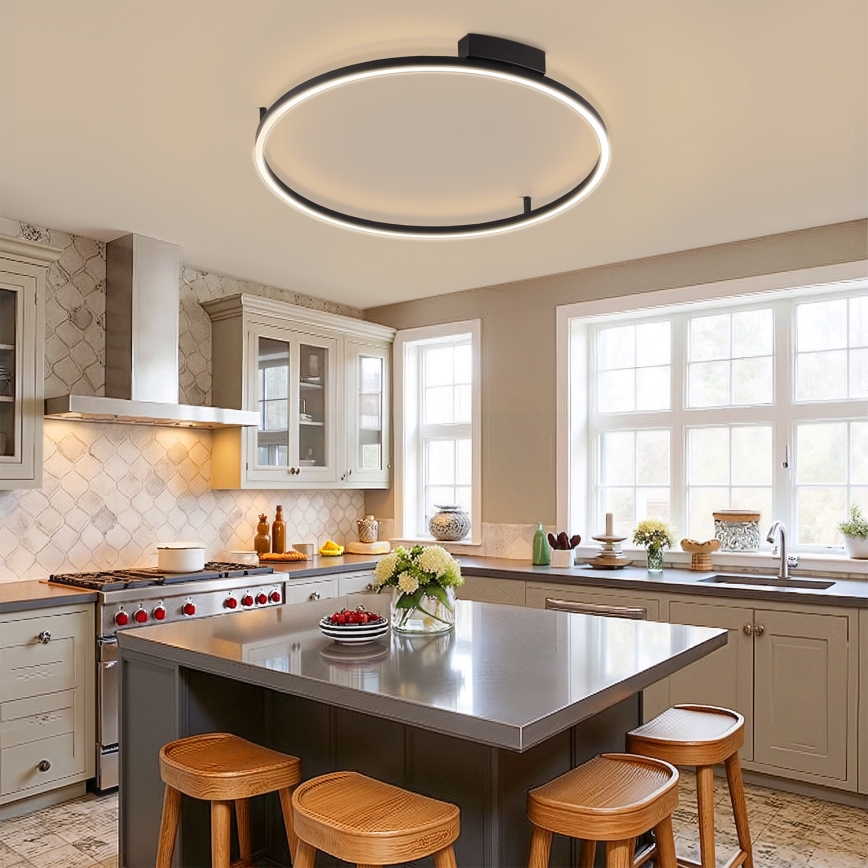 Brilagi - reguliuojamas LED lubinis šviestuvas PORTOFINO LED/60W/230V 3000-6000K Ø 80 cm juodas + nuotolinis valdymas