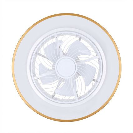 Brilagi - dimeriuojamas LED lubinis šviestuvas su ventiliatoriumi LED/38W/230V 3000-6500K 3000-6500K skers. 50 cm auksinis + nuotolinis valdymas