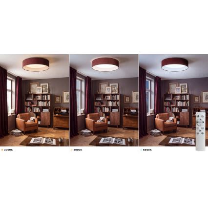 BRILAGI - Dimeruojamas LED lubinis šviestuvas VELVET SMART VARI LED/24W/230V 3000-6500K skersmuo 45 cm bordo + nuotolinio valdymo pultas