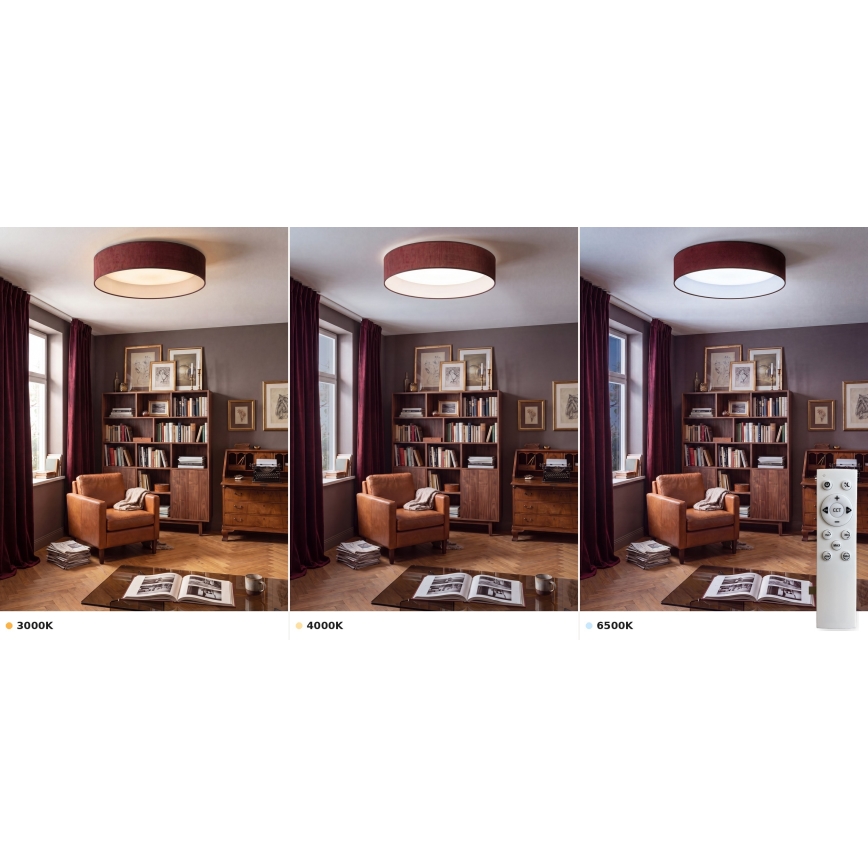 BRILAGI - Dimeruojamas LED lubinis šviestuvas VELVET SMART VARI LED/24W/230V 3000-6500K skersmuo 45 cm bordo + nuotolinio valdymo pultas