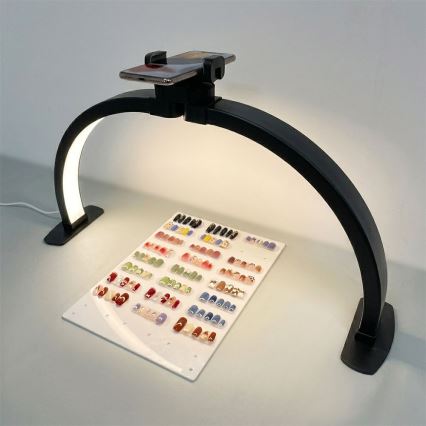 Brilagi - LED reguliuojamas arkinis stalinis šviestuvas RADIO LED/25W/24/230V 3000/4000/6500K juodas
