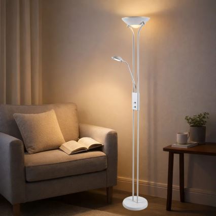 Brilagi - Dimeriuojama grindinė lempa SCARLETT 1xR7s/230W/230V + 1xG9/40W balta