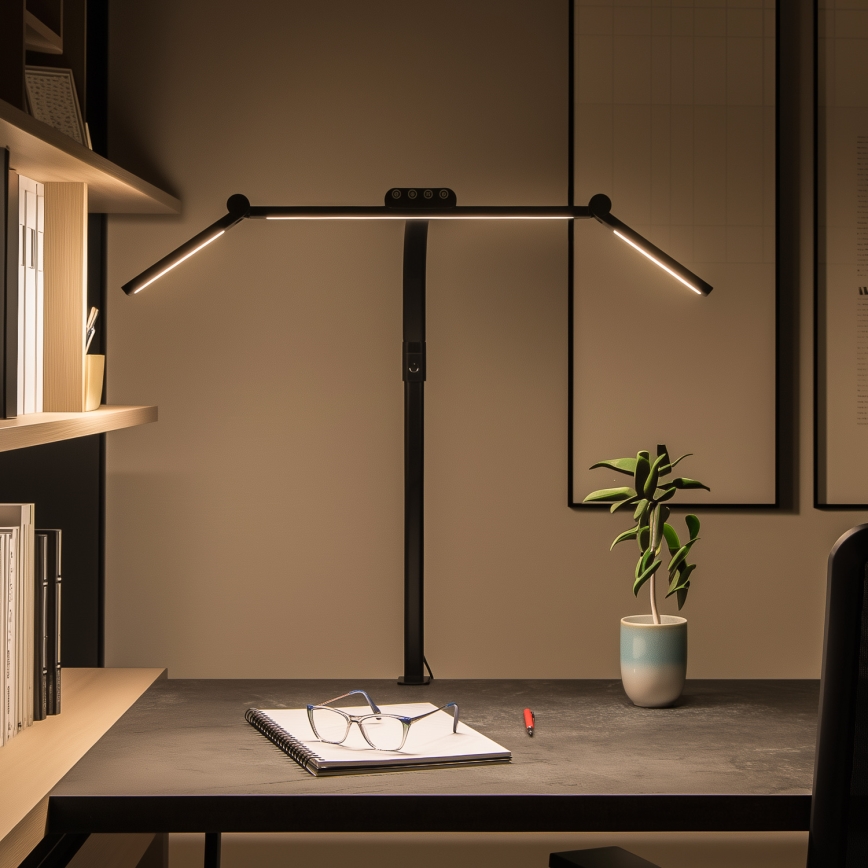 BRILAGI - LED dimeriuojama jutiklinė stalinė lempa su spaustuku VARIO LED/24W/230V 3000-6500K CRI 92 juoda