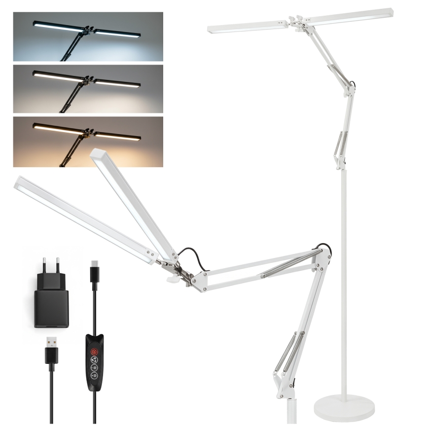 Brilagi - LED reguliuojama lanksti pastatoma lempa VARIO LED/14W/230V 3000-6000K 157 cm balta