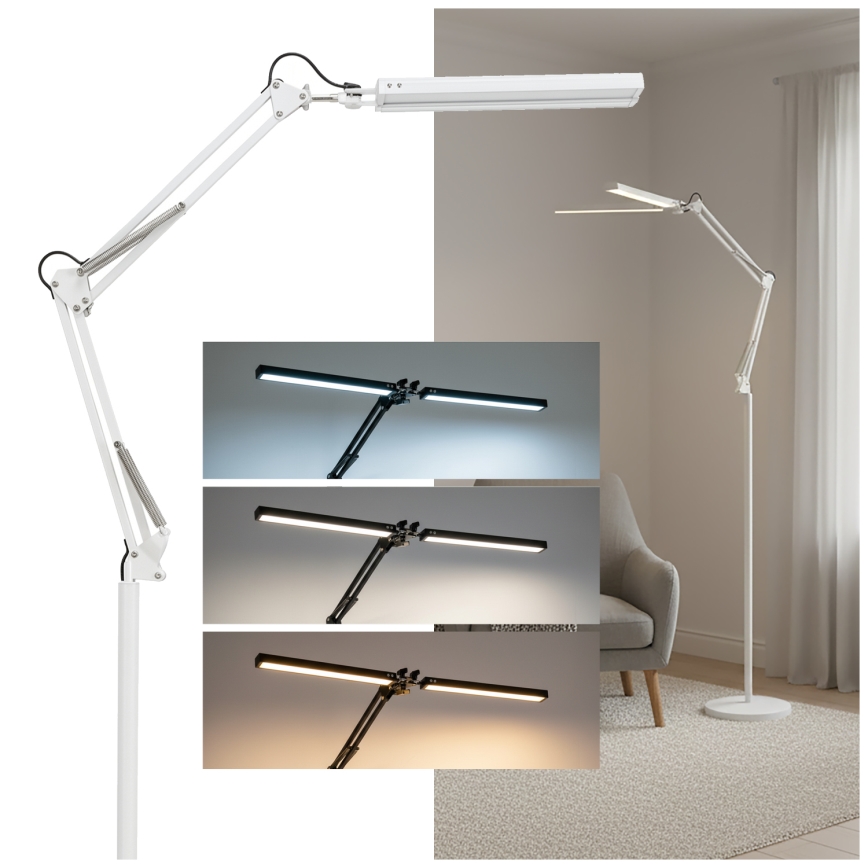 Brilagi - LED reguliuojama lanksti pastatoma lempa VARIO LED/14W/230V 3000-6000K 157 cm balta