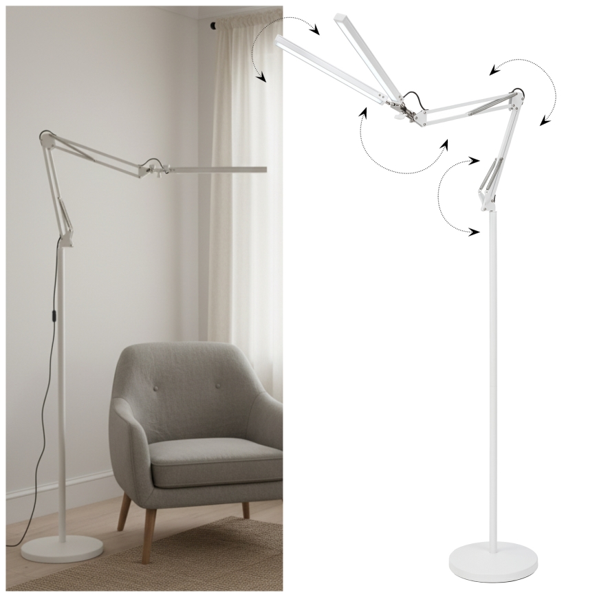 Brilagi - LED reguliuojama lanksti pastatoma lempa VARIO LED/14W/230V 3000-6000K 157 cm balta