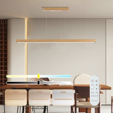 Brilagi - Dimeriuojama LED liustra ant laido OAK SMART LED/30W/230V Wi-Fi Tuya ąžuolas + nuotolinis valdymas